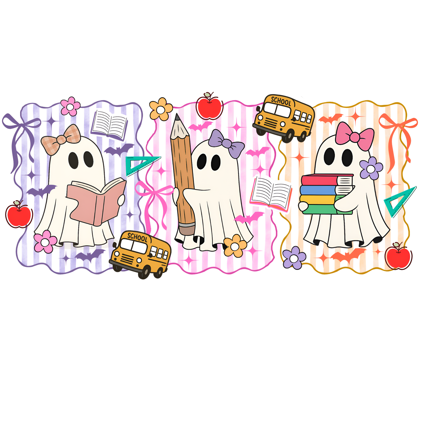 RTS BACK TO SCHOOL GHOSTS DTF DIRECT TO FILM TRANSFER KIDS A22