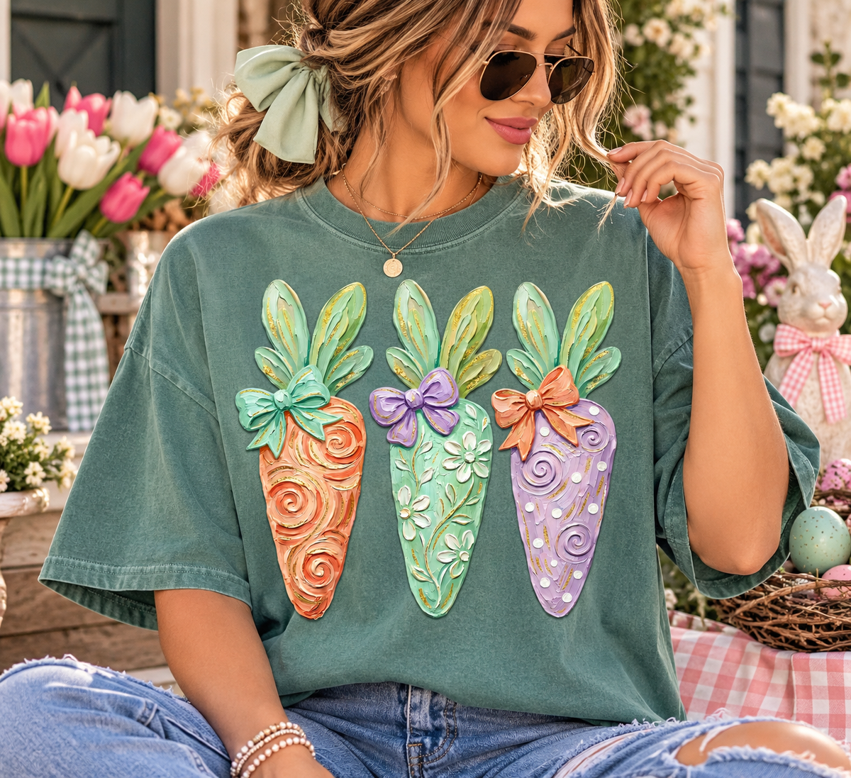 Pastel Easter Carrots | Adult DTF Transfer | Ready to Press