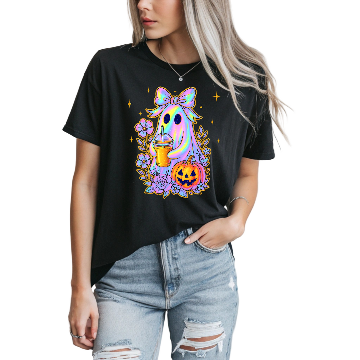 Iridescent Boo & Brew | Adult DTF Transfer | Ready to Press