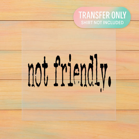 Not Friendly | Adult DTF Transfer | Ready to Press