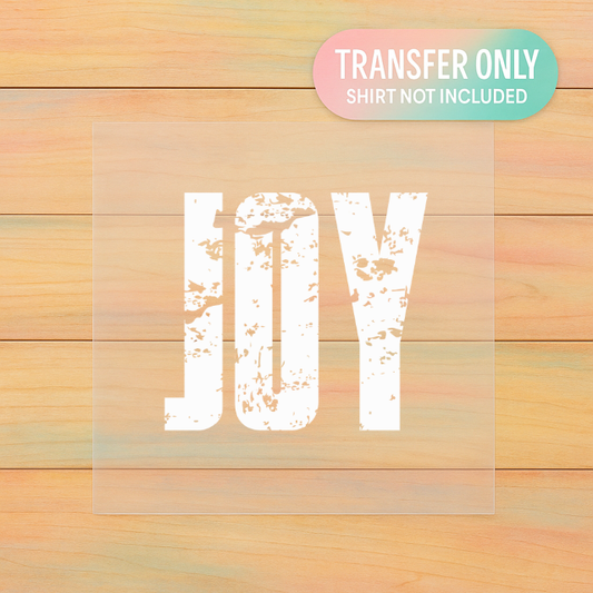 Joy | Distressed Christmas DTF Transfer | Minimal Holiday Shirt Design | Ready to Press