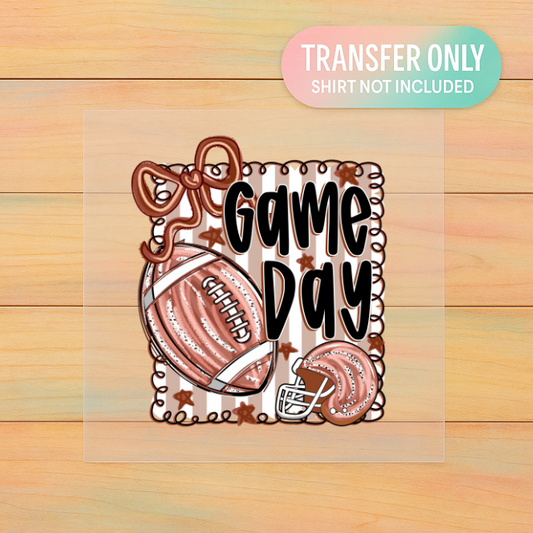 Game Day Preppy Bow Football | Adult DTF Transfer | Ready to Press