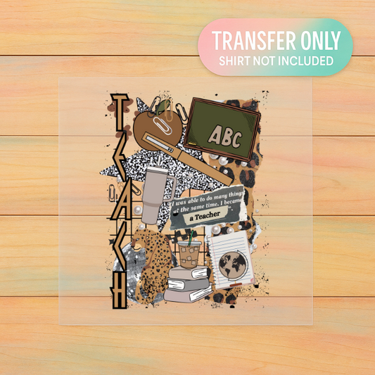 Teach | Retro Teacher DTF Transfer | Back to School Shirt Design | Ready to Press