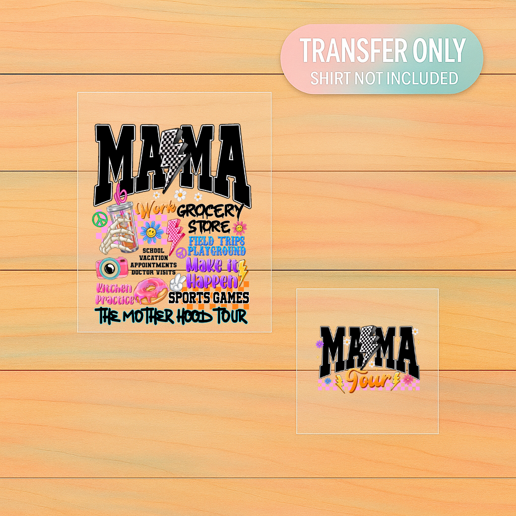 The Motherhood Tour DTF Transfer – Adult Size Front & Back Design | Ready to Press
