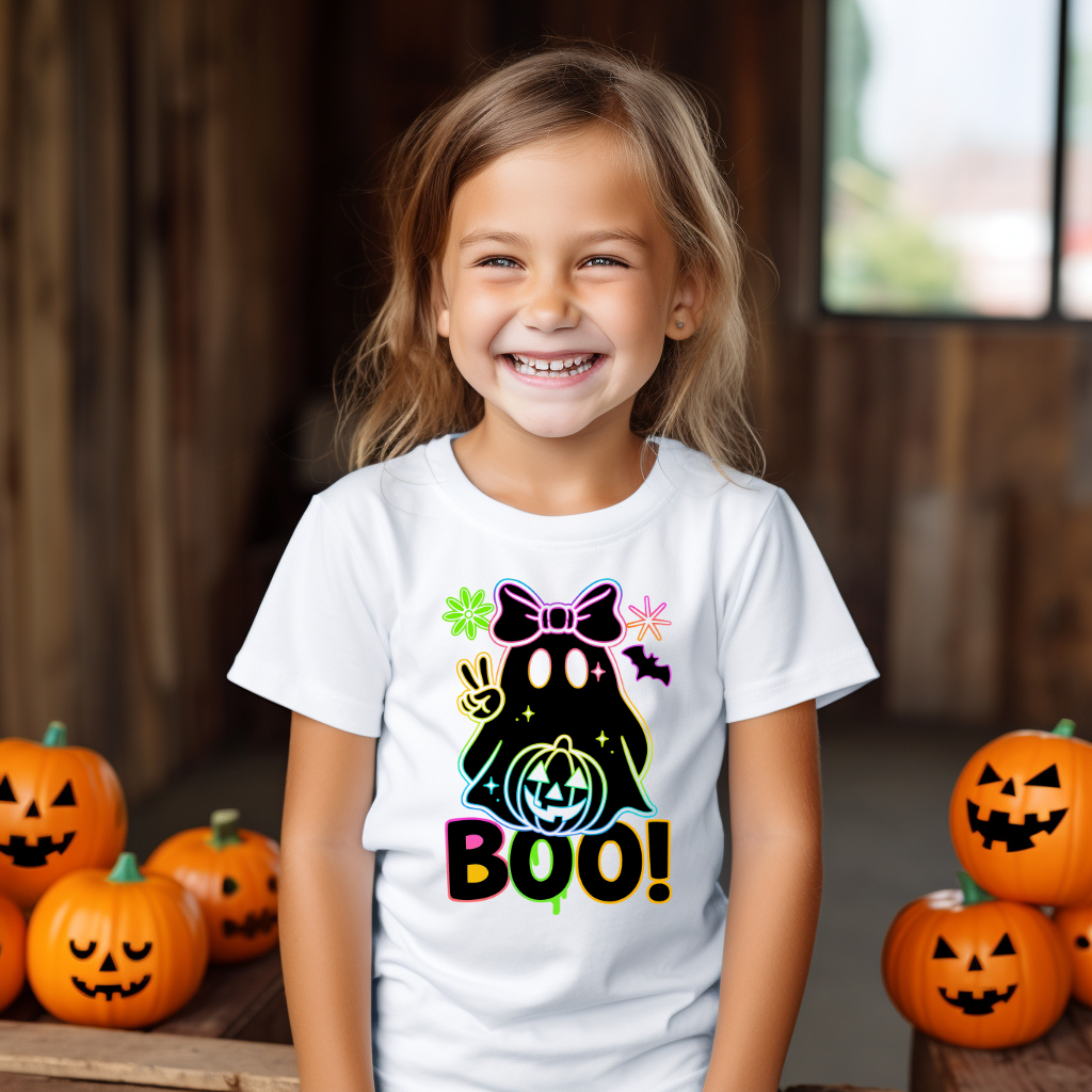 Color Pop Ghost Boo | Youth DTF Transfer | Ready to Press