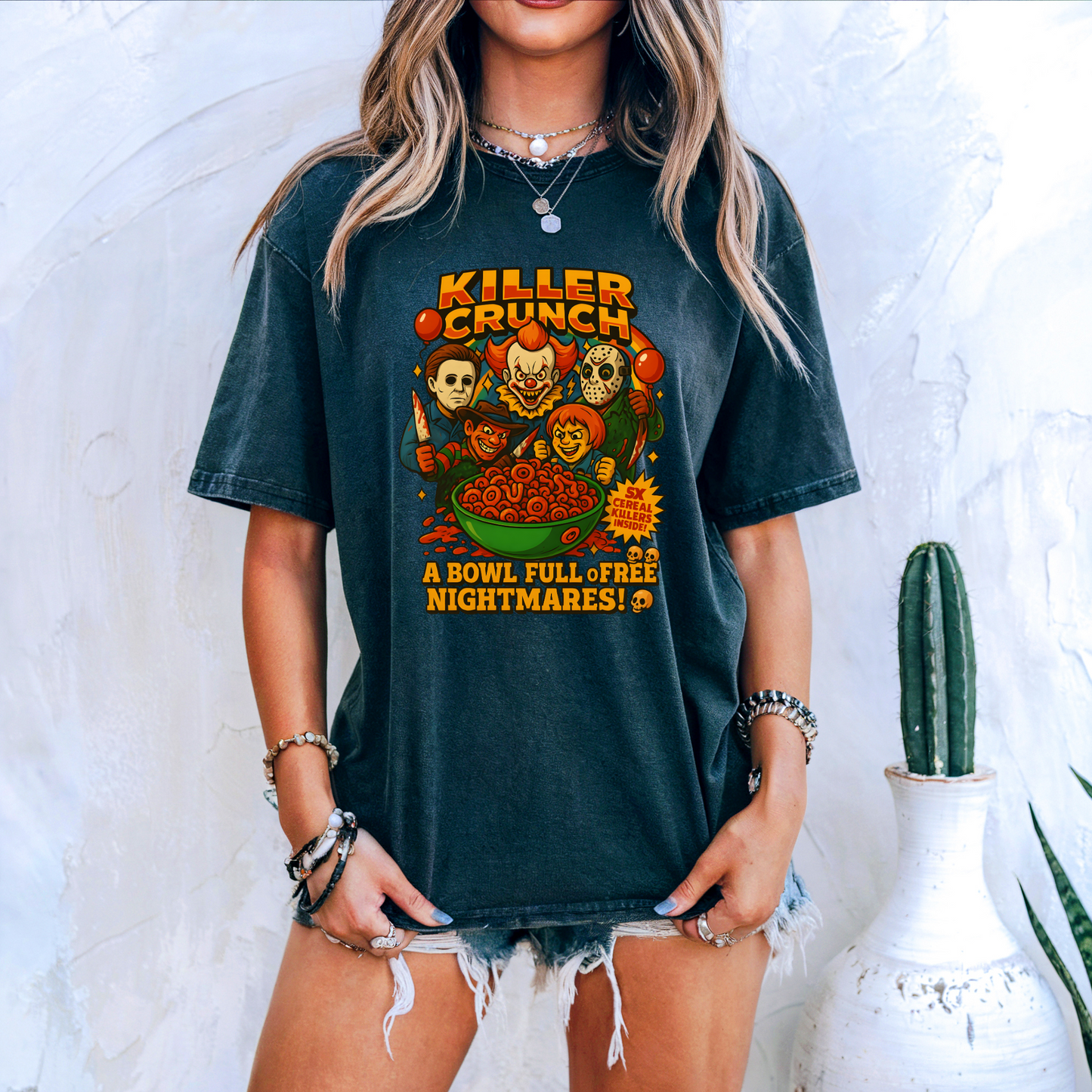 Killer Crunch Halloween DTF Transfer | Horror Cereal Box Parody | Adult Ready to Press Heat Transfer