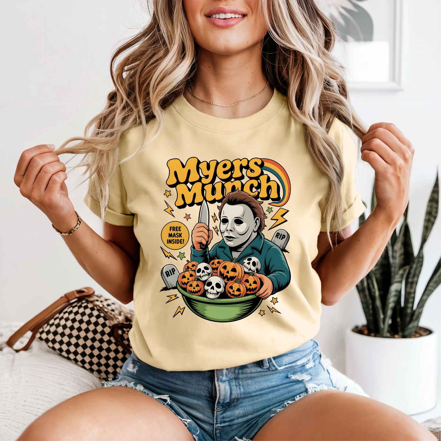 Myers Munch DTF Transfer – Horror Halloween Cereal Bowl Design | Adult Size 🎃🔪