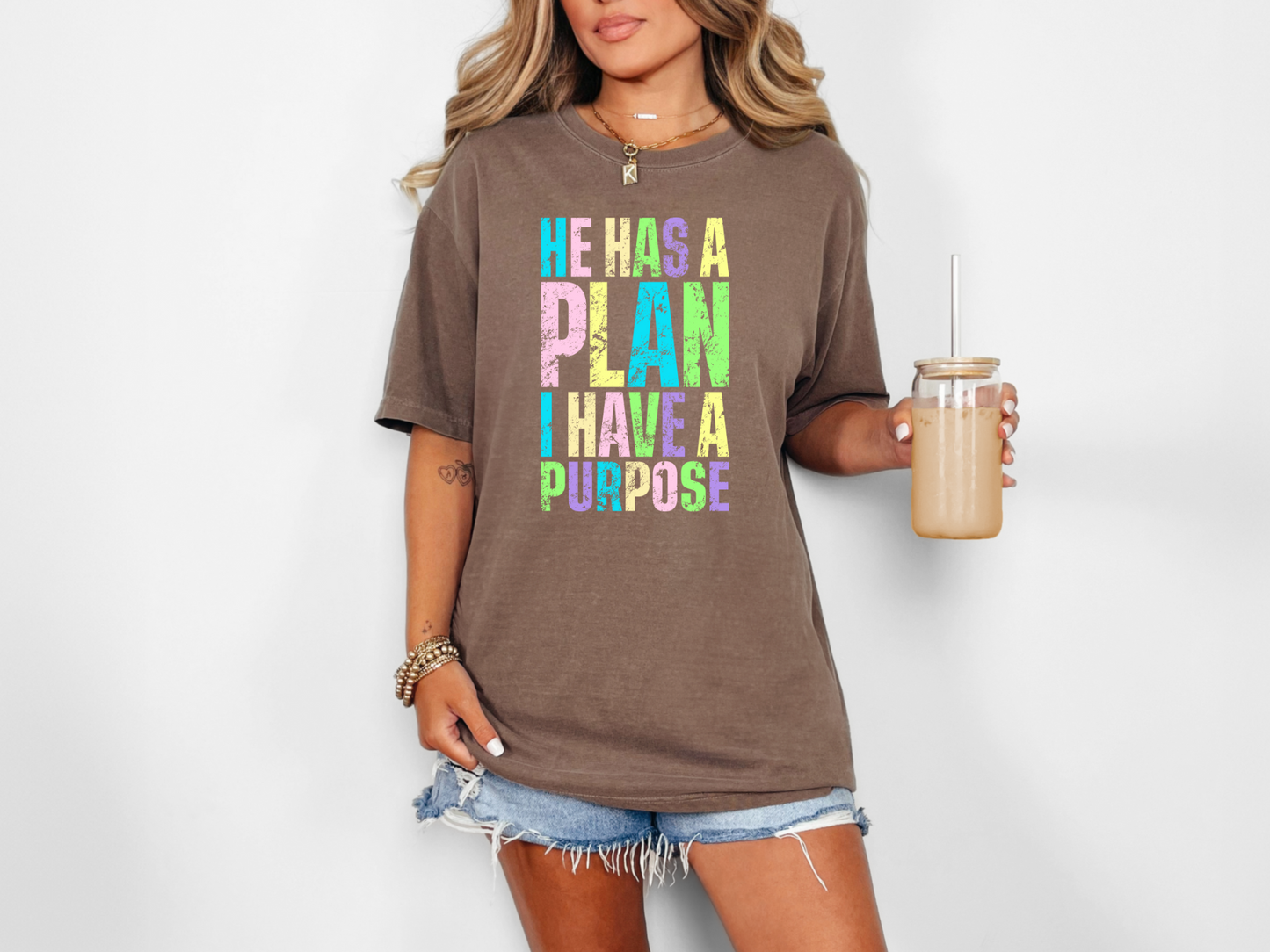 He Has a Plan DTF Transfer – Christian Faith Shirt Design | Adult Size ✝️🌈