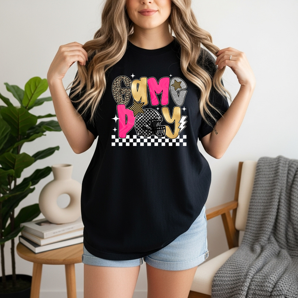 Glam Game Day DTF Transfer β Adult Size | Football & Sports Shirt Design