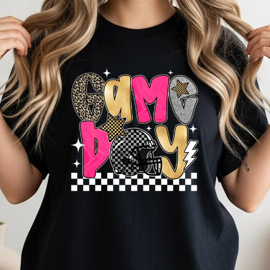 Glam Game Day DTF Transfer β Adult Size | Football & Sports Shirt Design