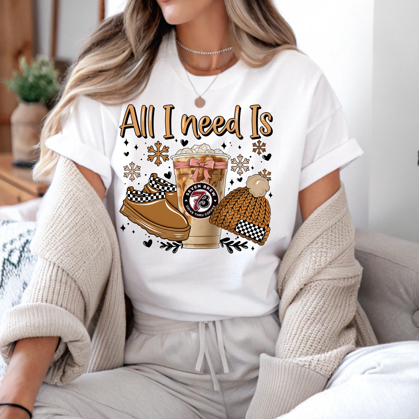 All I Need Is Coffee | Cozy Winter DTF Transfer | Ready to Press
