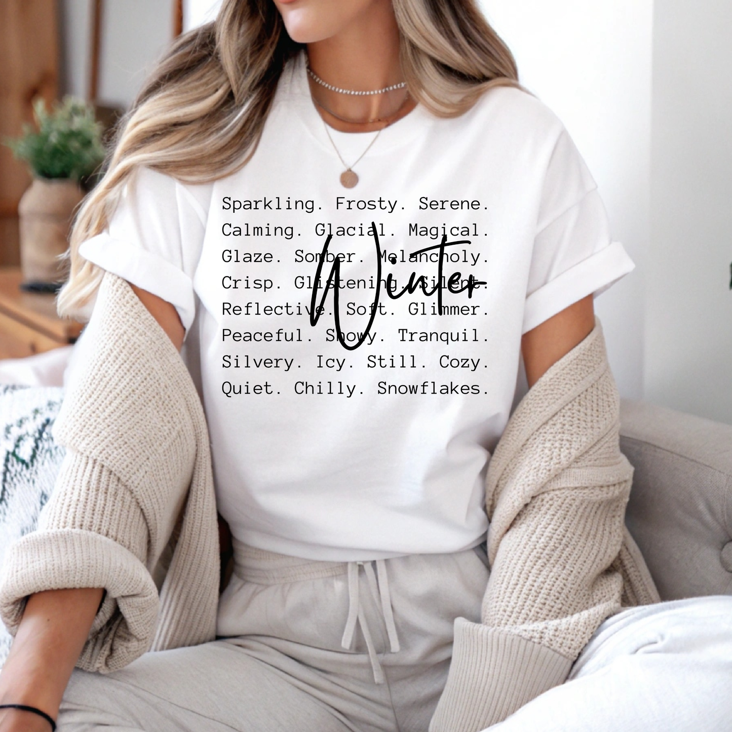 Winter Word Collage | Cozy Season DTF Transfer | Ready to Press