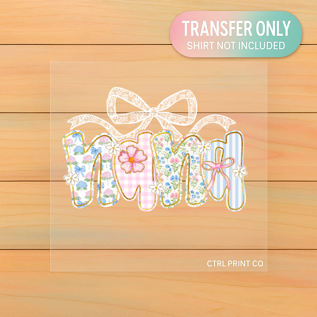 Floral Nana Bow | DTF Transfer | Ready to Press