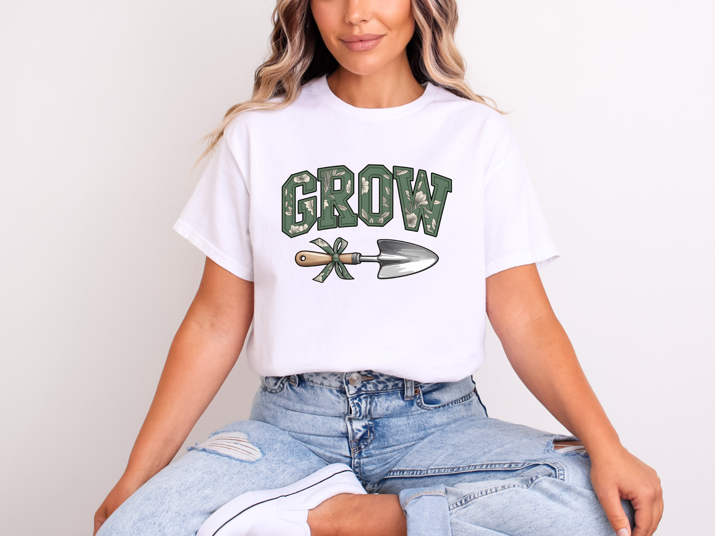 Floral Grow Garden Spade | Adult DTF Transfer | Ready to Press