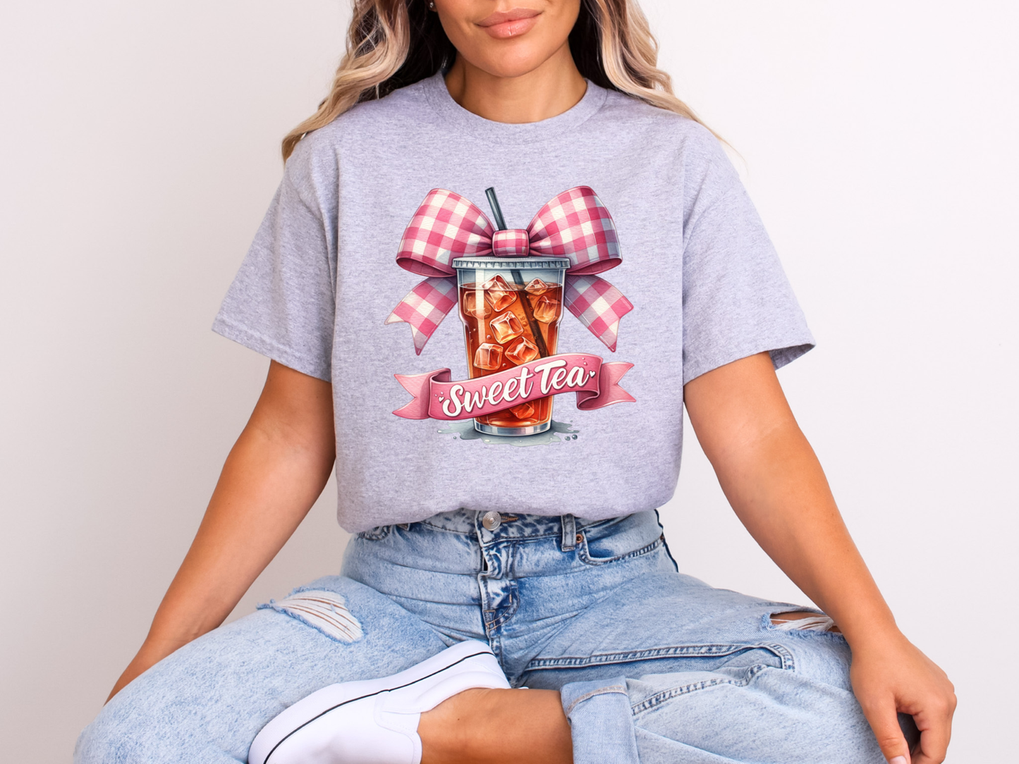 Southern Sweet Tea Bow | Adult DTF Transfer | Ready to Press