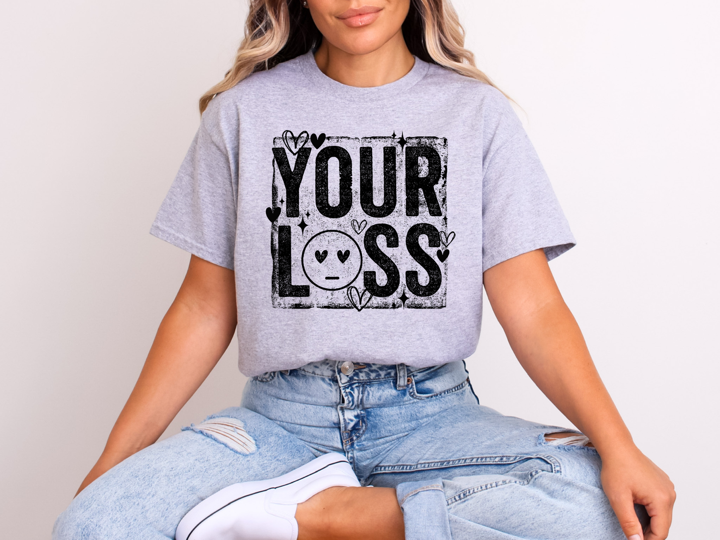 Your Loss Distressed Heart Graphic | Adult DTF Transfer | Ready to Press