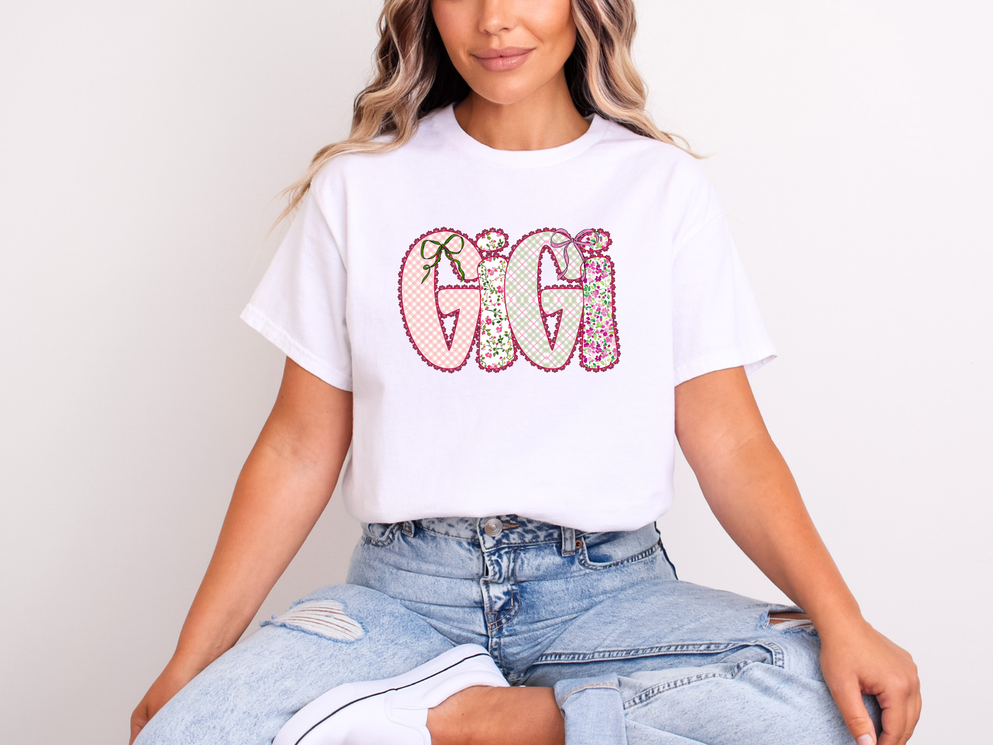 Floral Gigi Patchwork | Adult DTF Transfer | Ready to Press