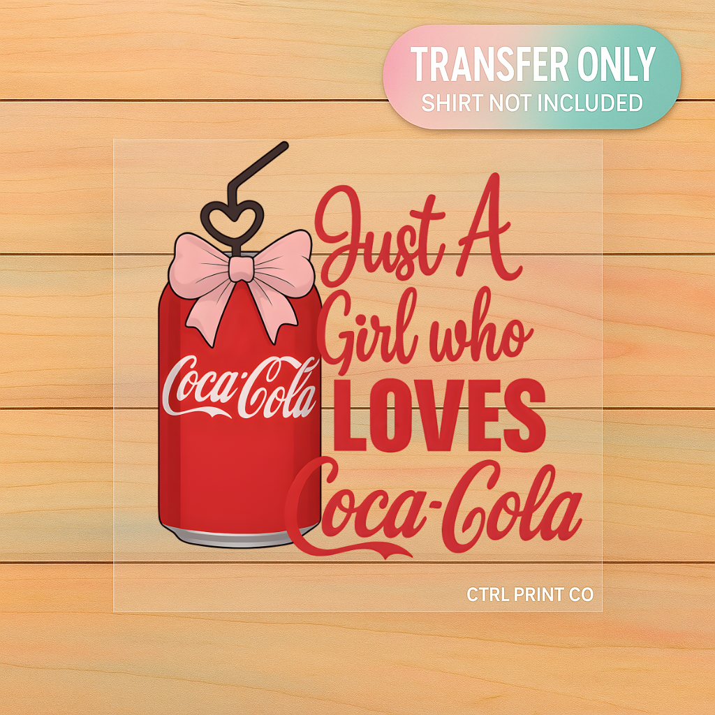 Just A Girl Who Loves Soda Bow | Adult DTF Transfer | Ready to Press