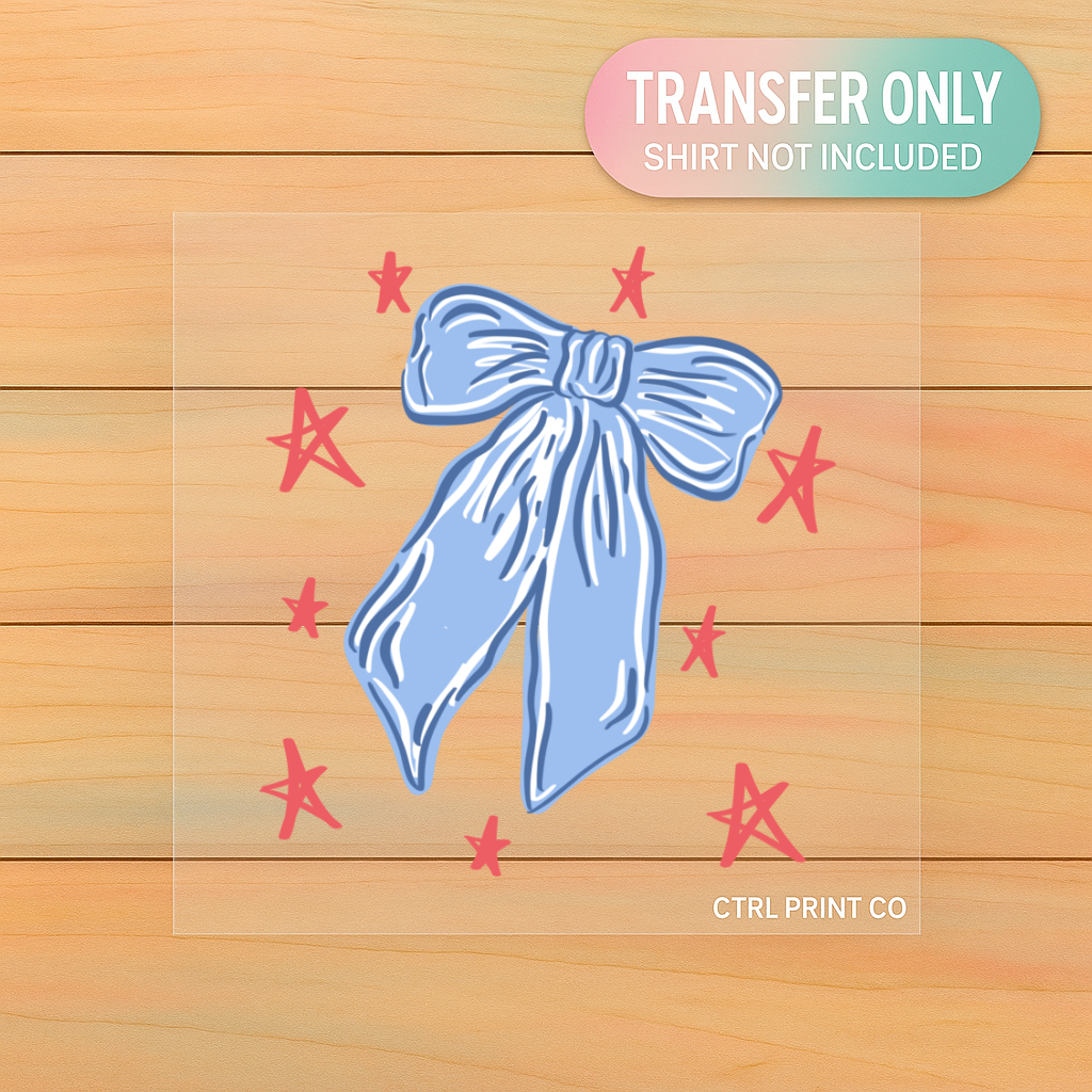 Coquette Star Bow | Adult DTF Transfer | Ready to Press