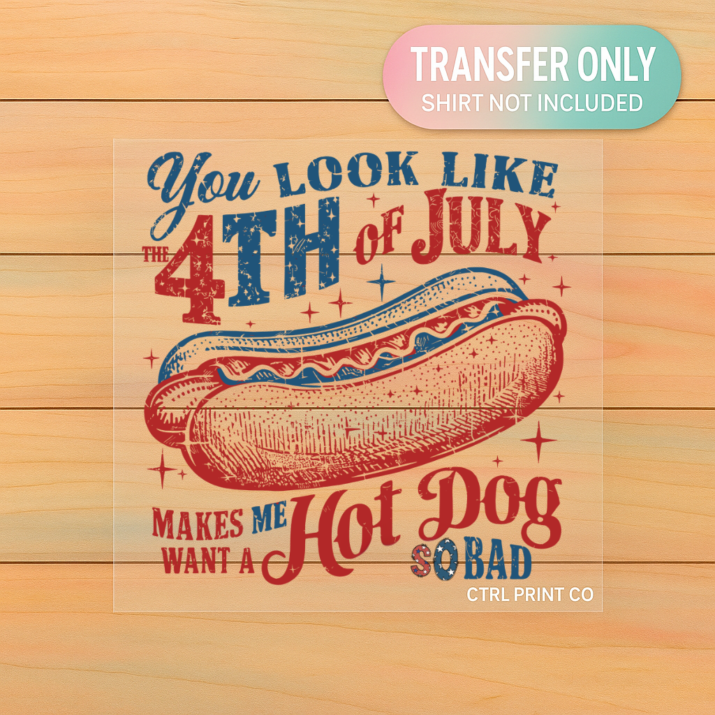 You Look Like the 4th of July Hot Dog | Adult DTF Transfer | Ready to Press