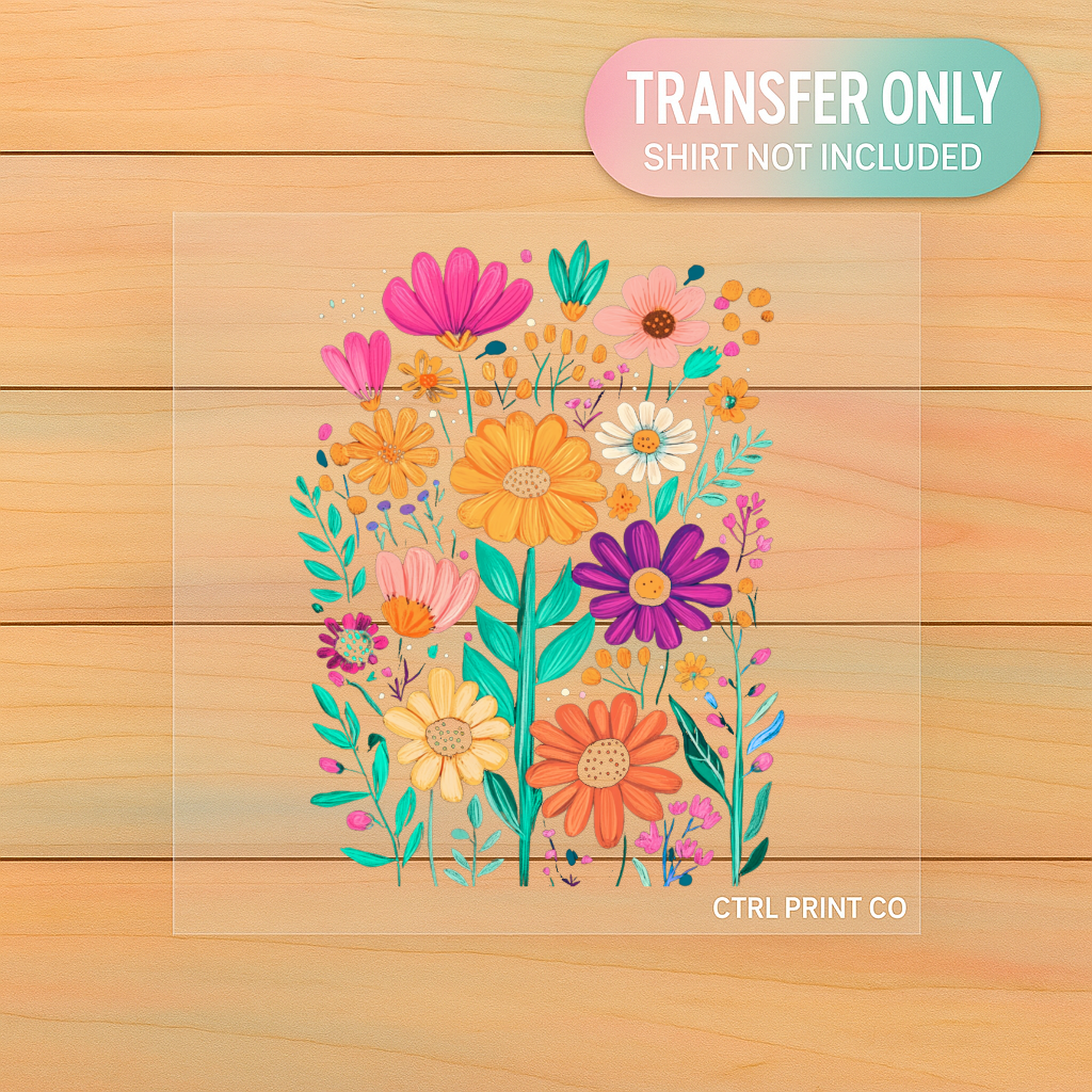 Colorful Wildflower Garden | Adult DTF Transfer | Ready to Press