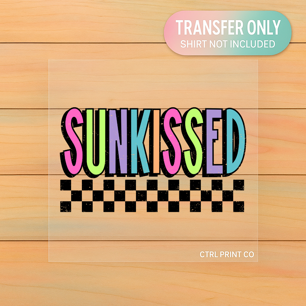 Sunkissed Retro Checker | Adult DTF Transfer | Ready to Press