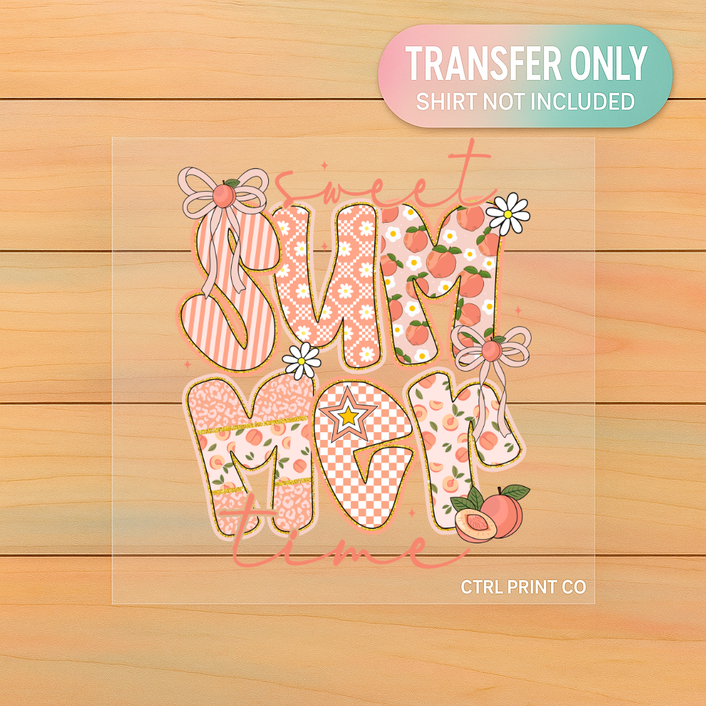 Sweet Summertime Peach | Adult DTF Transfer | Ready to Press