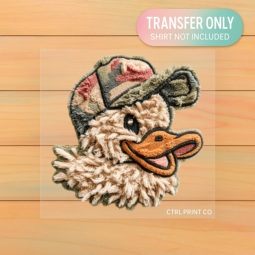 Camo Duck Patch Style | Youth DTF Transfer | Ready to Press | 7 inch