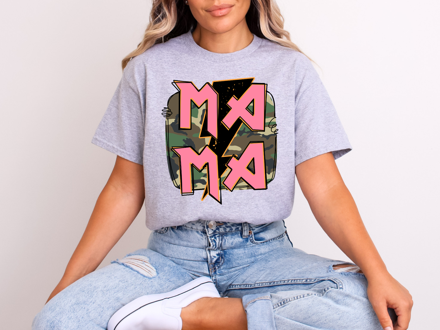 Lightning Mama Camo | Adult DTF Transfer | Ready to Press
