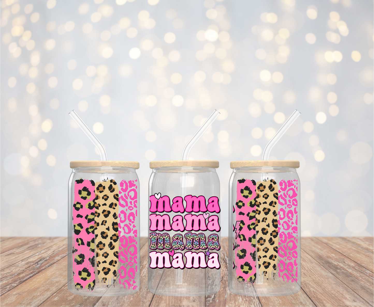 Leopard Mama Era | UV DTF Cup Wrap | 16 oz | Ready to Apply