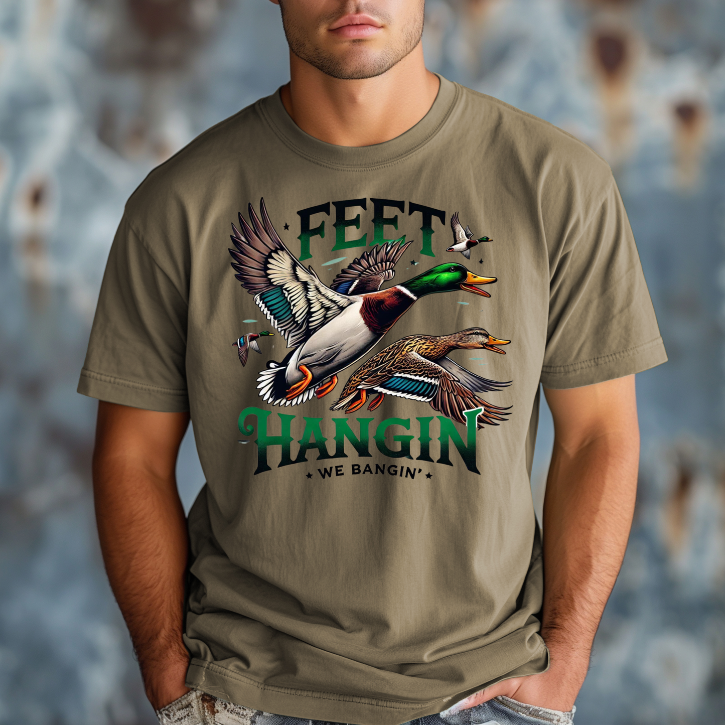 Feet Hangin’ We Bangin’ DTF Transfer | Duck Hunting Print | Waterfowl Outdoor Shirt Design