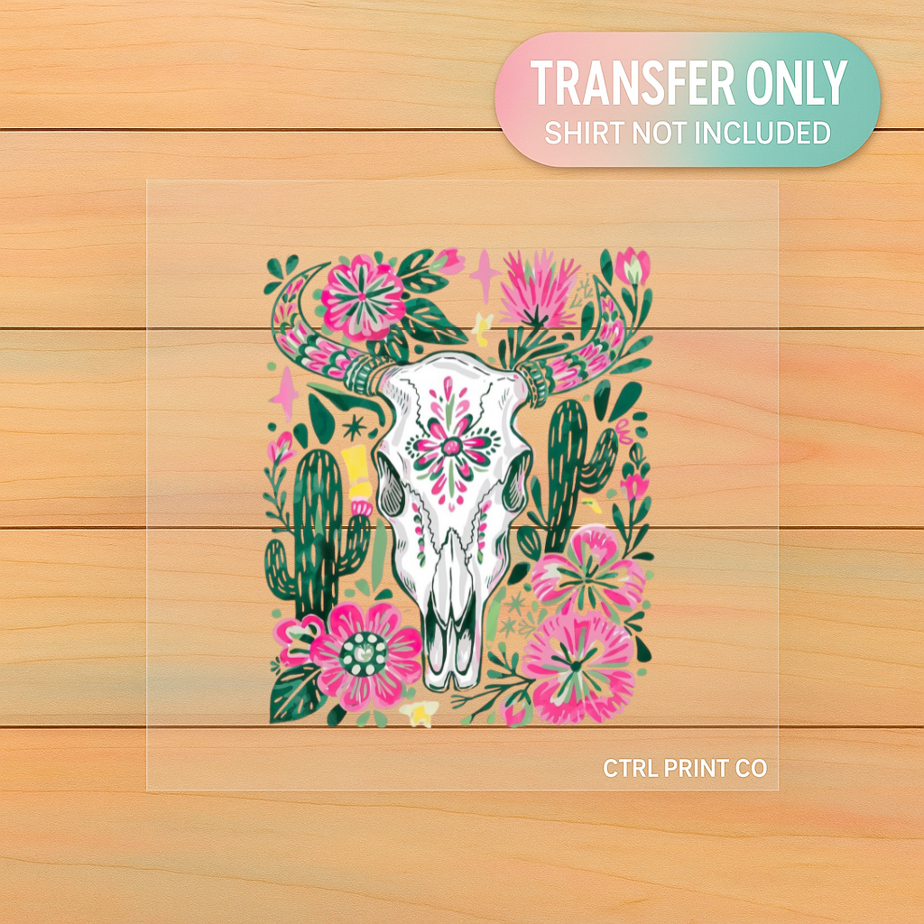 Floral Desert Skull | DTF Transfer | Ready to Press