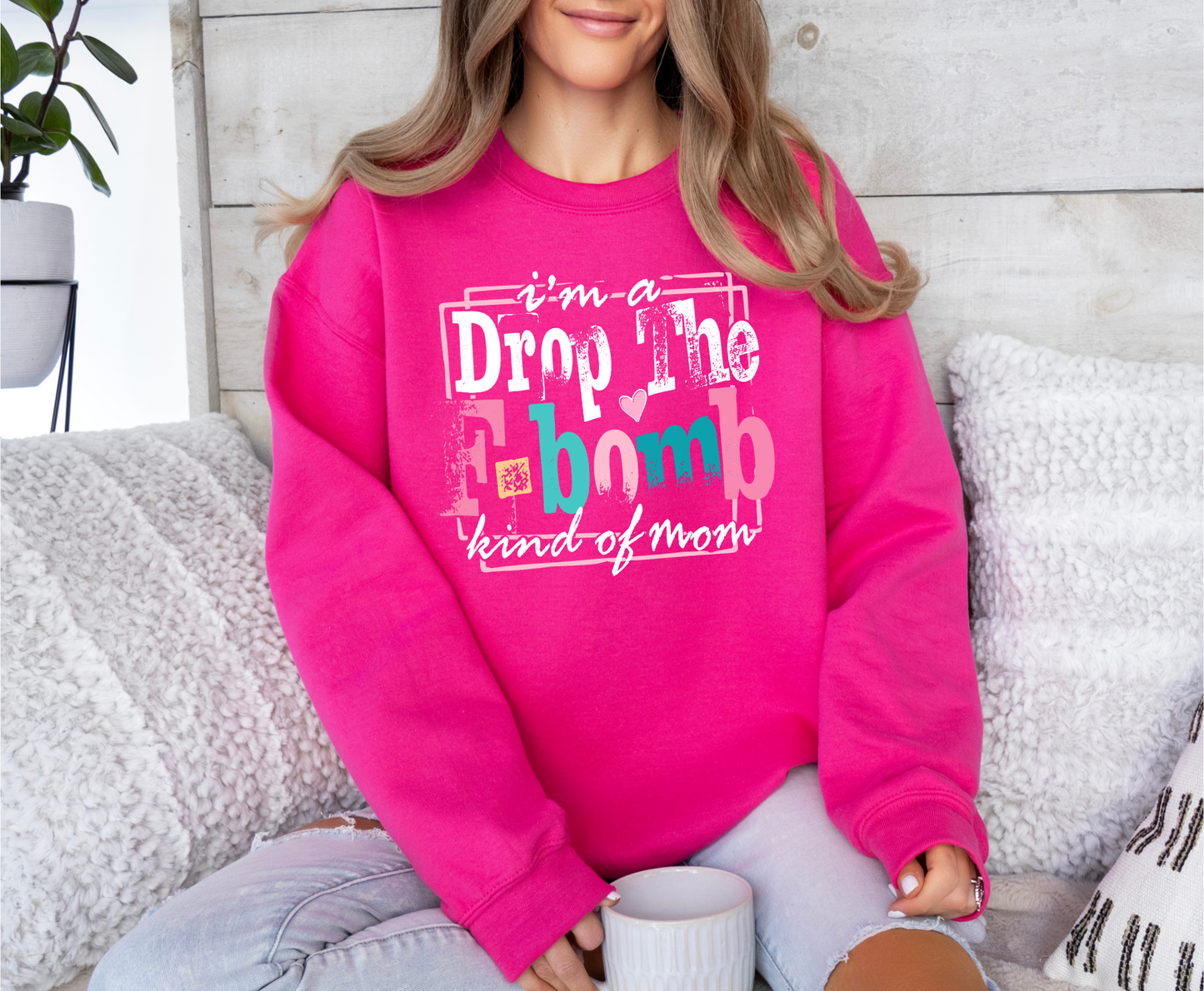 Drop the F-Bomb Kind of Mom DTF Transfer | Pastel Pink + Teal Edition | Funny Mom Graphic