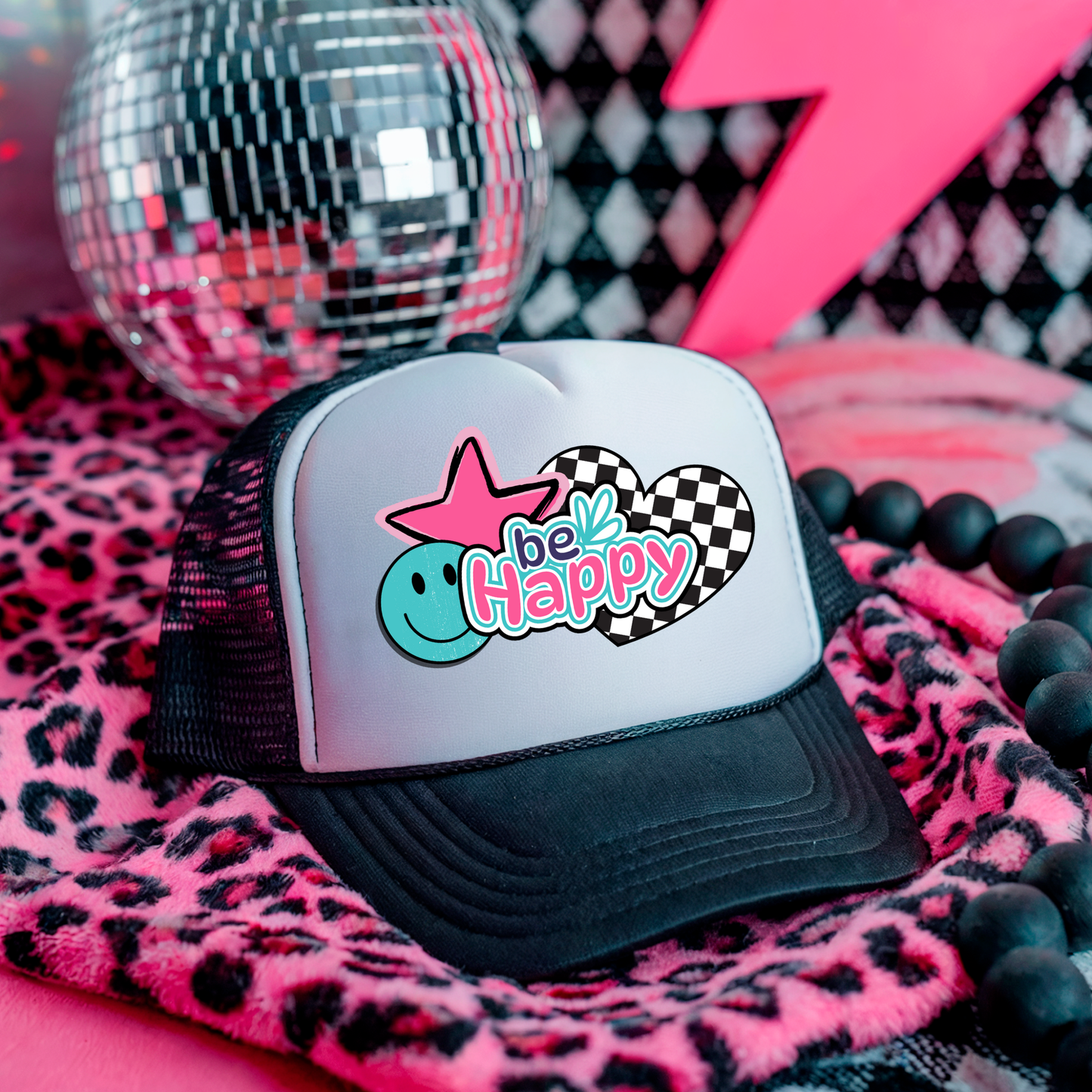 Be Happy | DTF Hat Transfer | Ready to Press