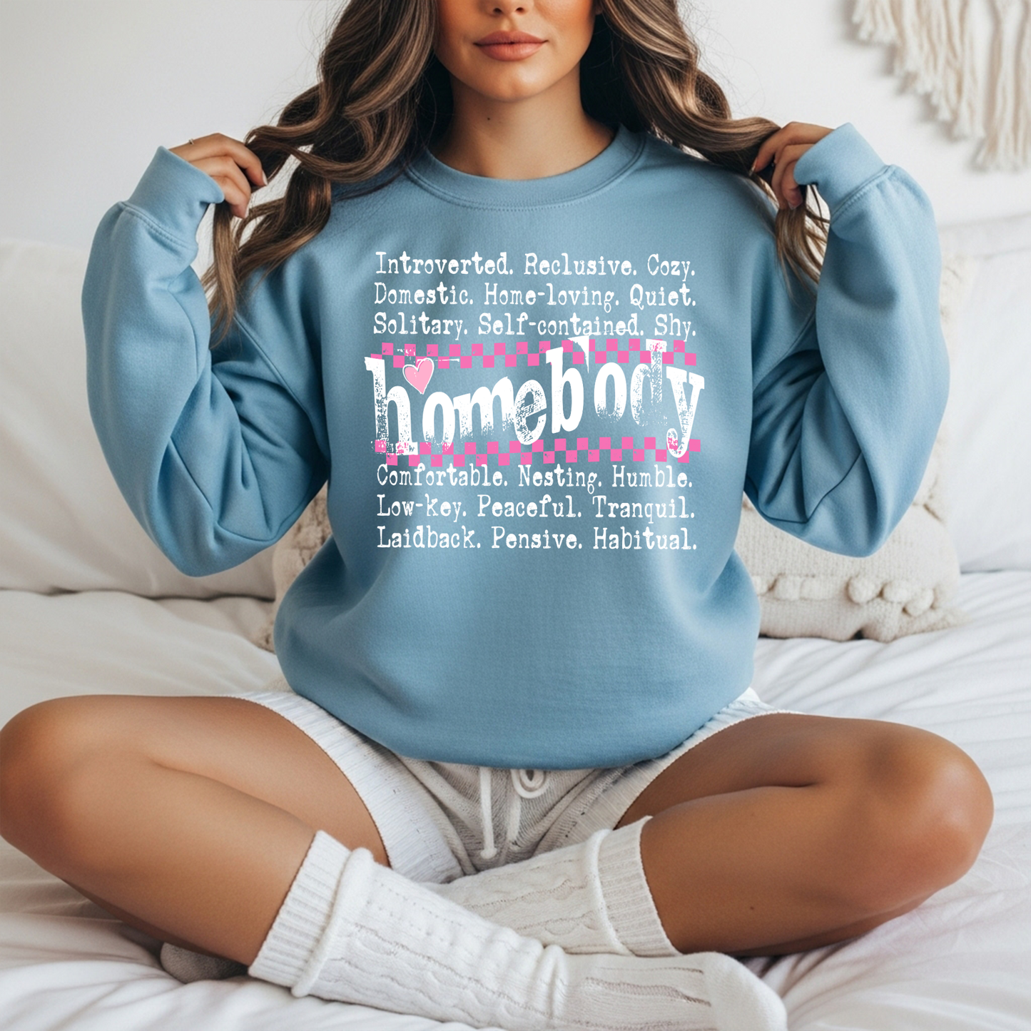 Homebody DTF Transfer | Cozy Retro Pink Design | Introvert & Self-Care Shirt Print