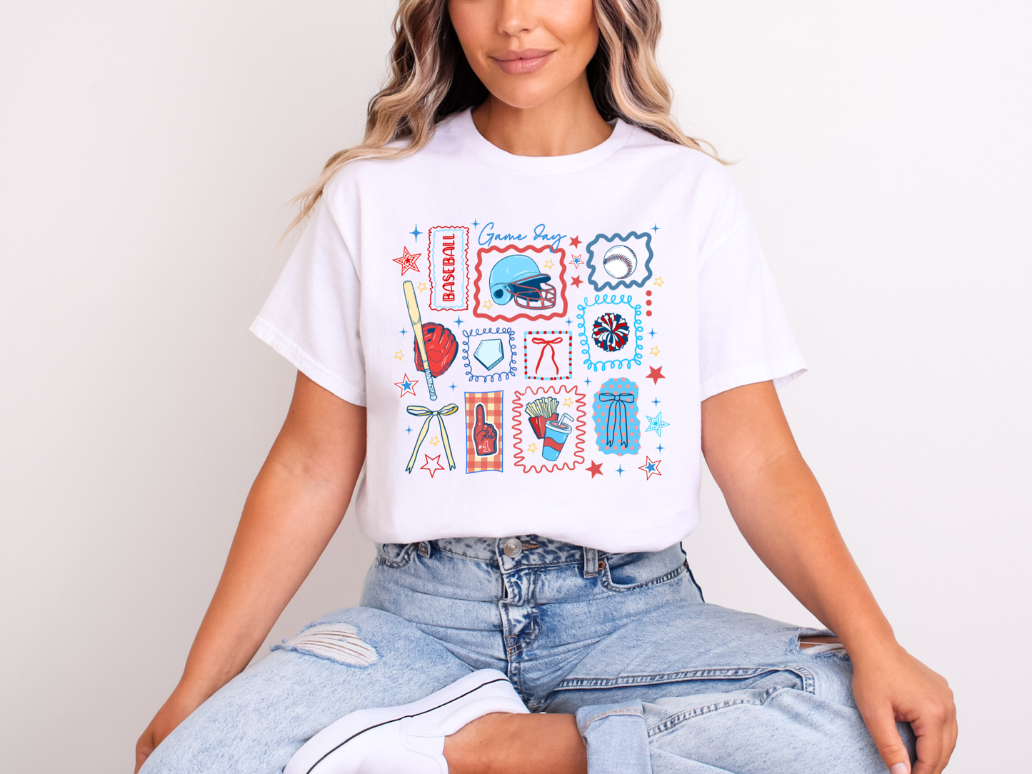 Game Day Baseball Patchwork | Adult DTF Transfer | Ready to Press