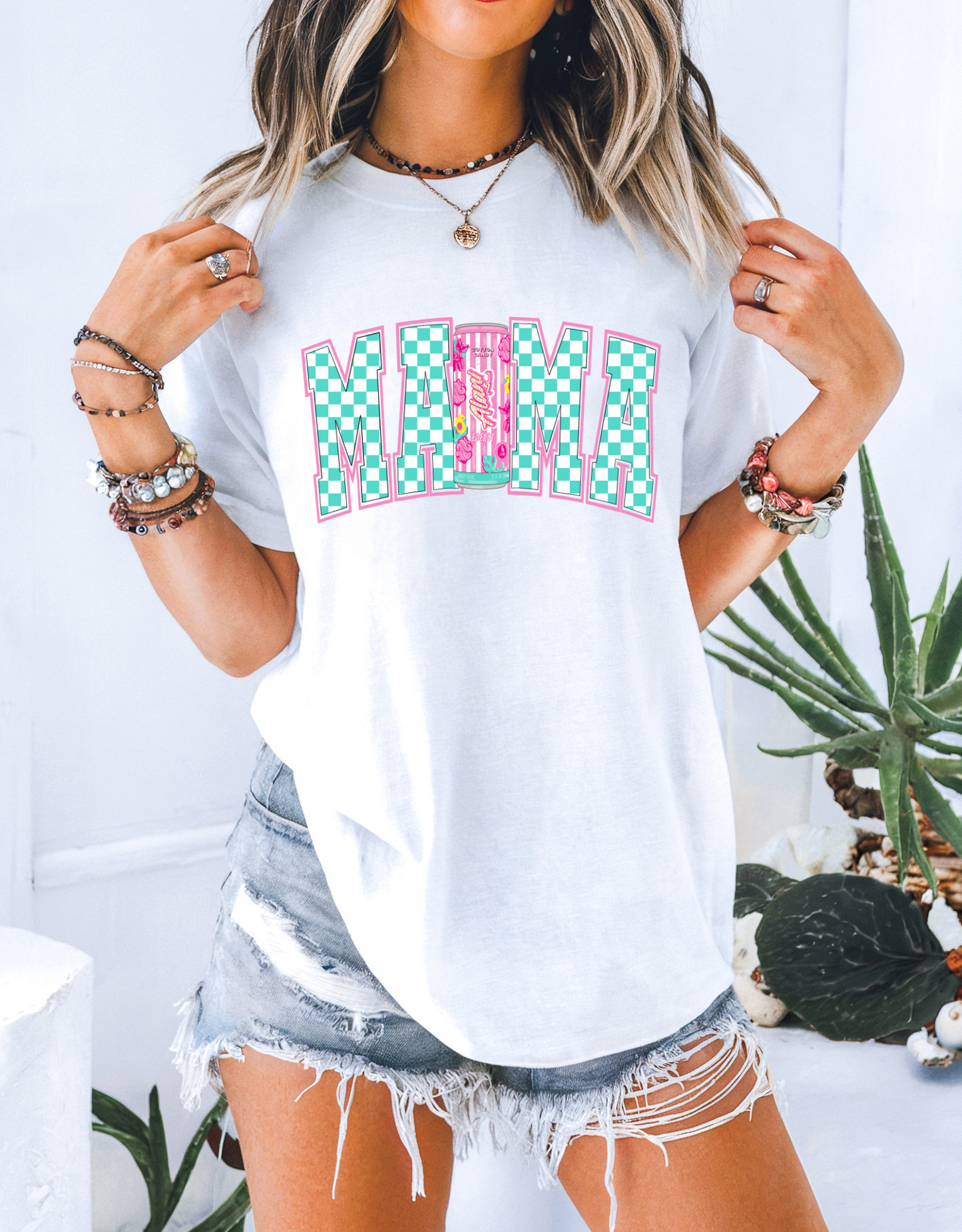 Color Pop Checkered Mama | Adult DTF Transfer | Ready to Press