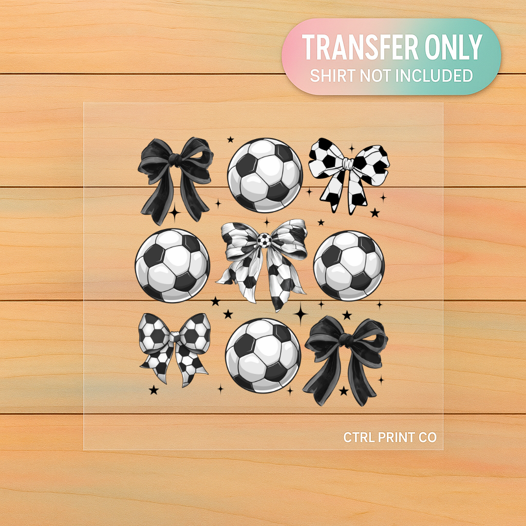 Retro Soccer Bow Bundle | Sports Bow DTF Transfer | Ready to Press