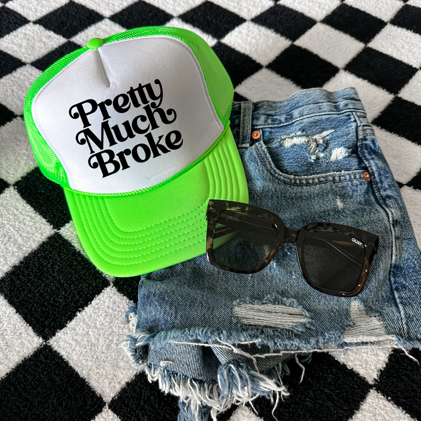 Pretty Much Broke | DTF Hat Transfer | Ready to Press