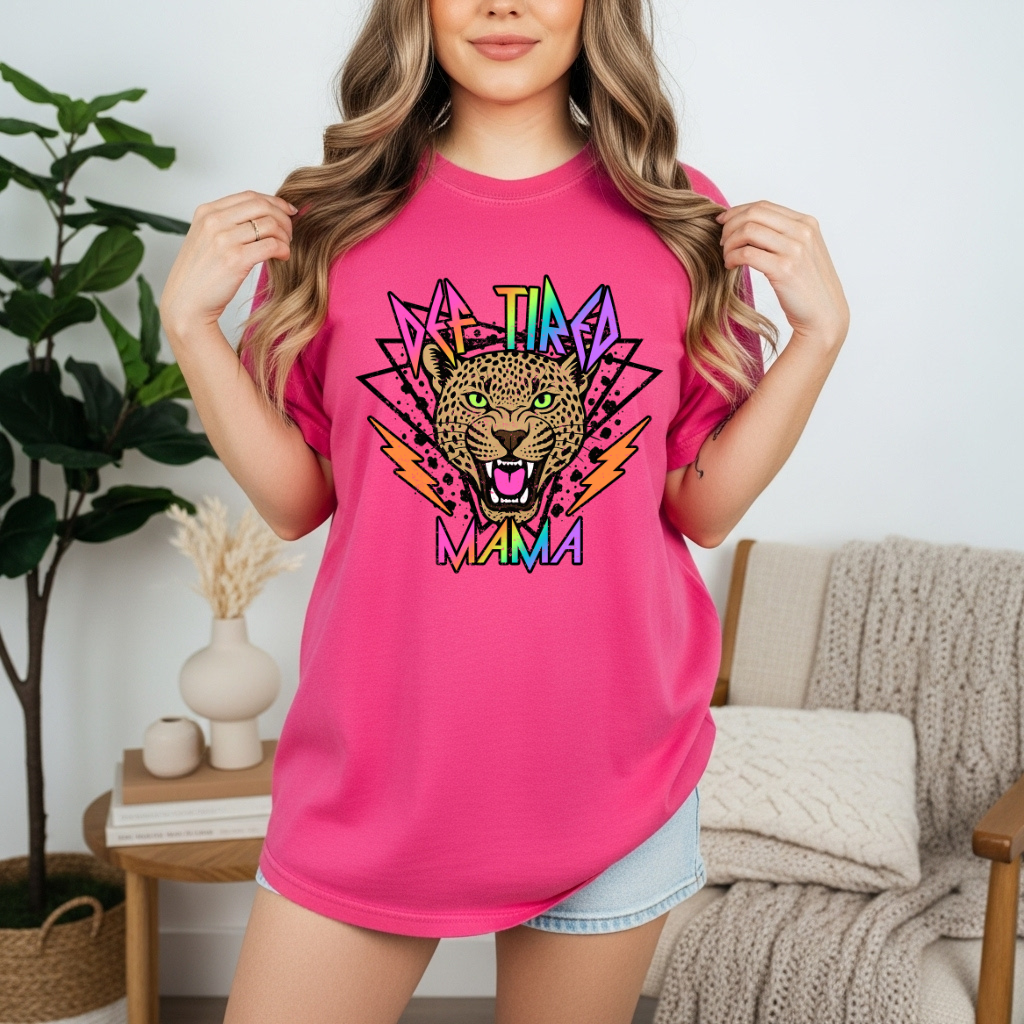 Retro Def Tired Mama | Adult DTF Transfer | Ready to Press