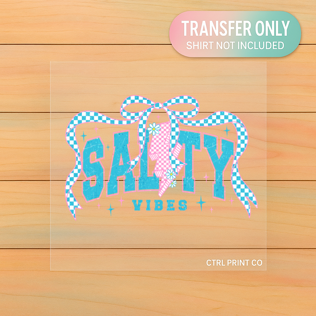 Salty Vibes Coquette Bow | Adult DTF Transfer | Ready to Press