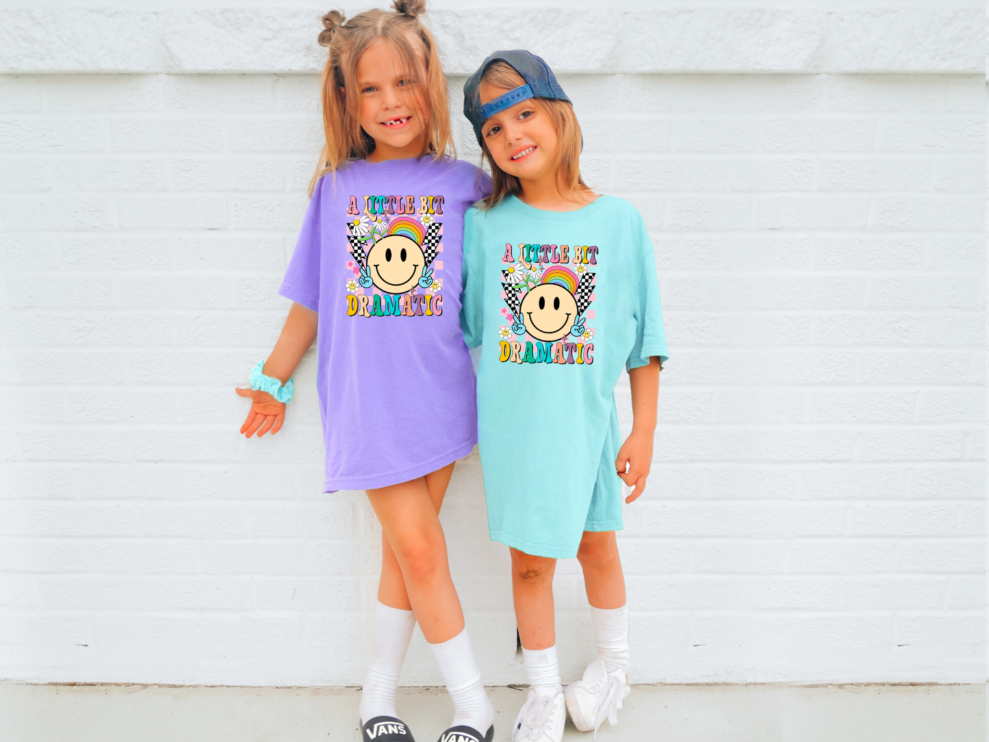 A Little Bit Dramatic – Retro Smiley DTF Transfer | Ready to Press Heat Transfer