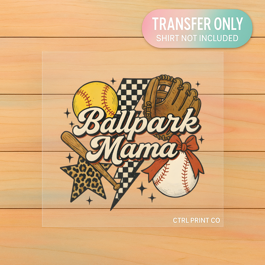 Ballpark Mama Retro Sports | Adult DTF Transfer | Ready to Press