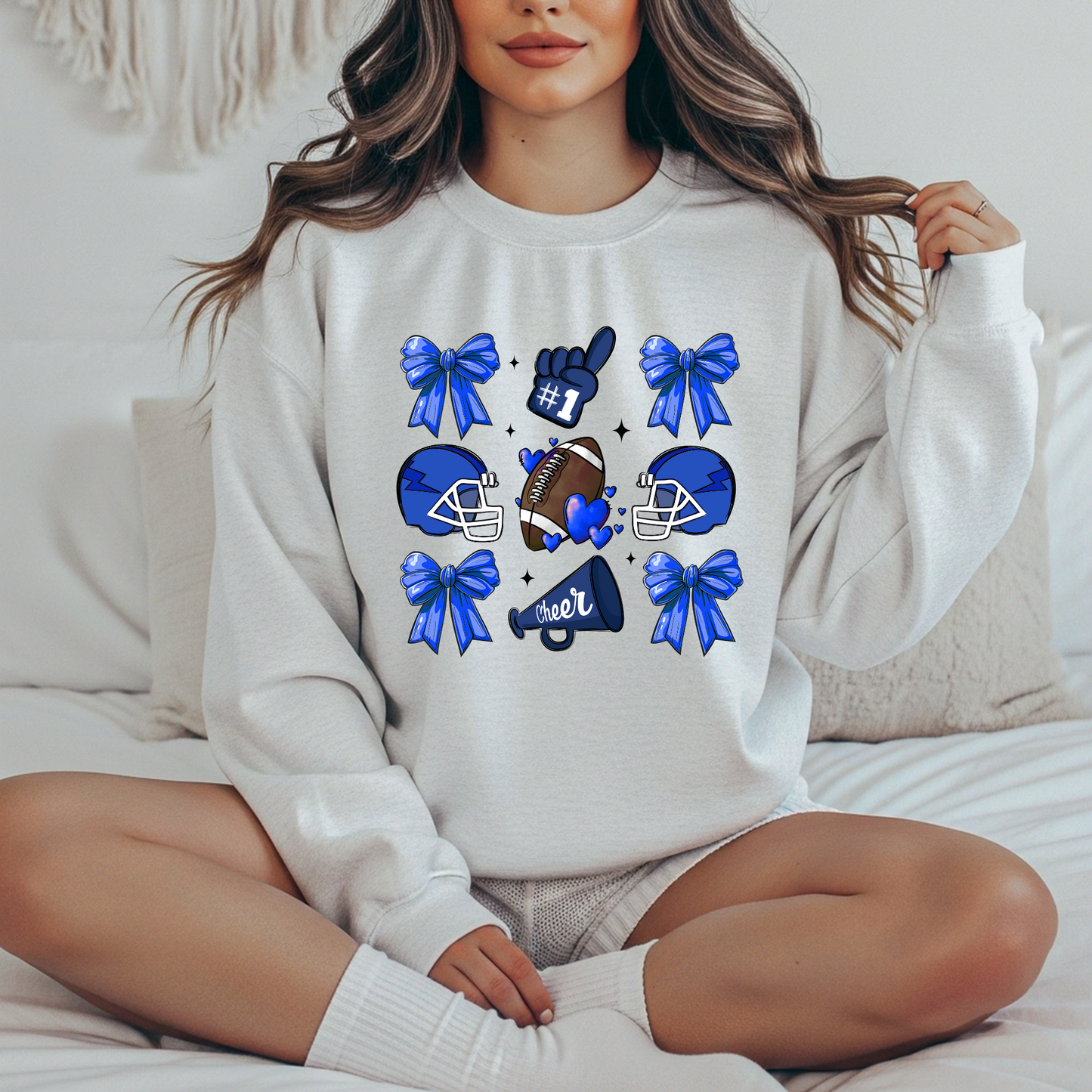 Football and Bows β Adult DTF Transfer | Ready to Press Heat Transfer