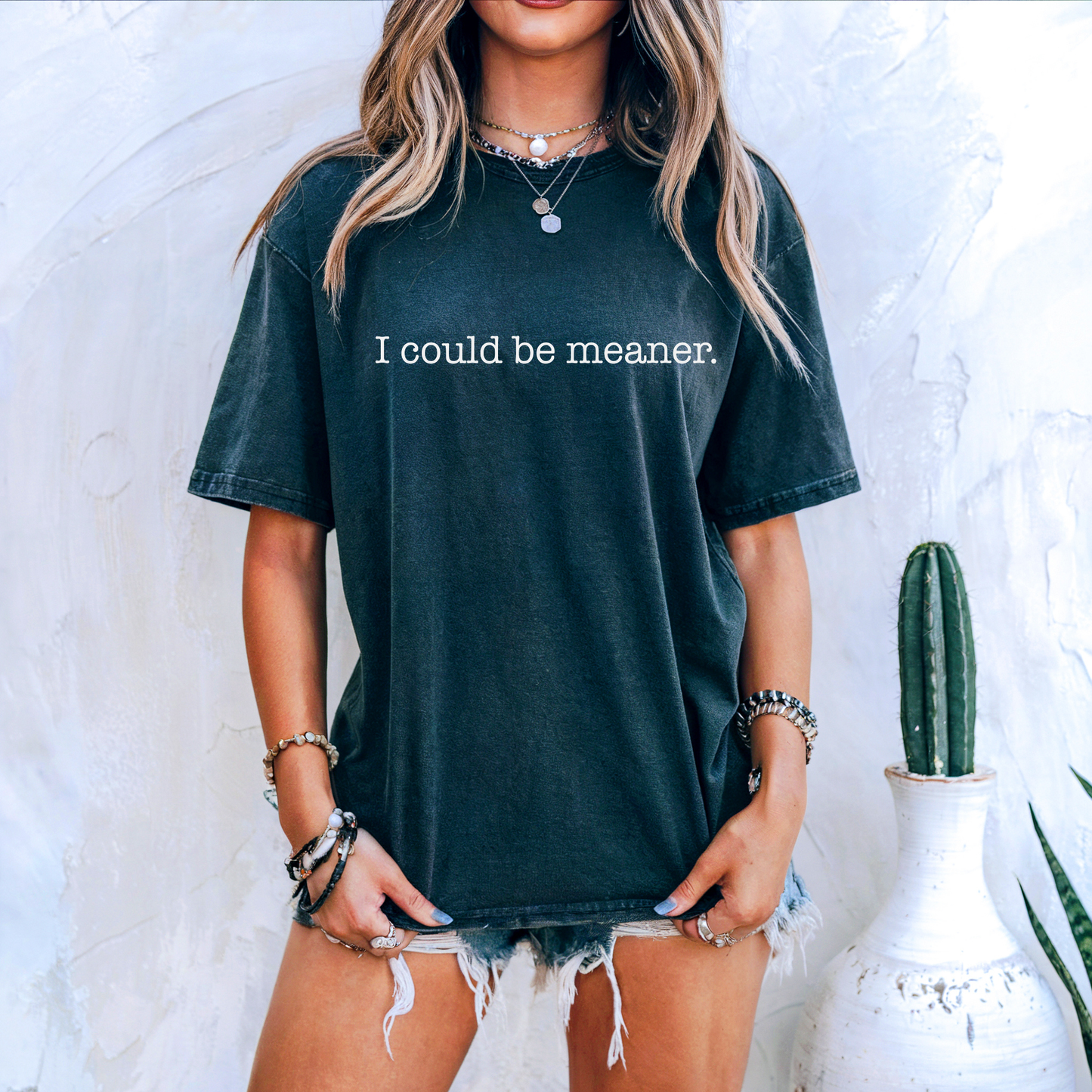 I Could Be Meaner DTF Transfer | Minimalist Funny Shirt Print | Sarcastic Quote Design