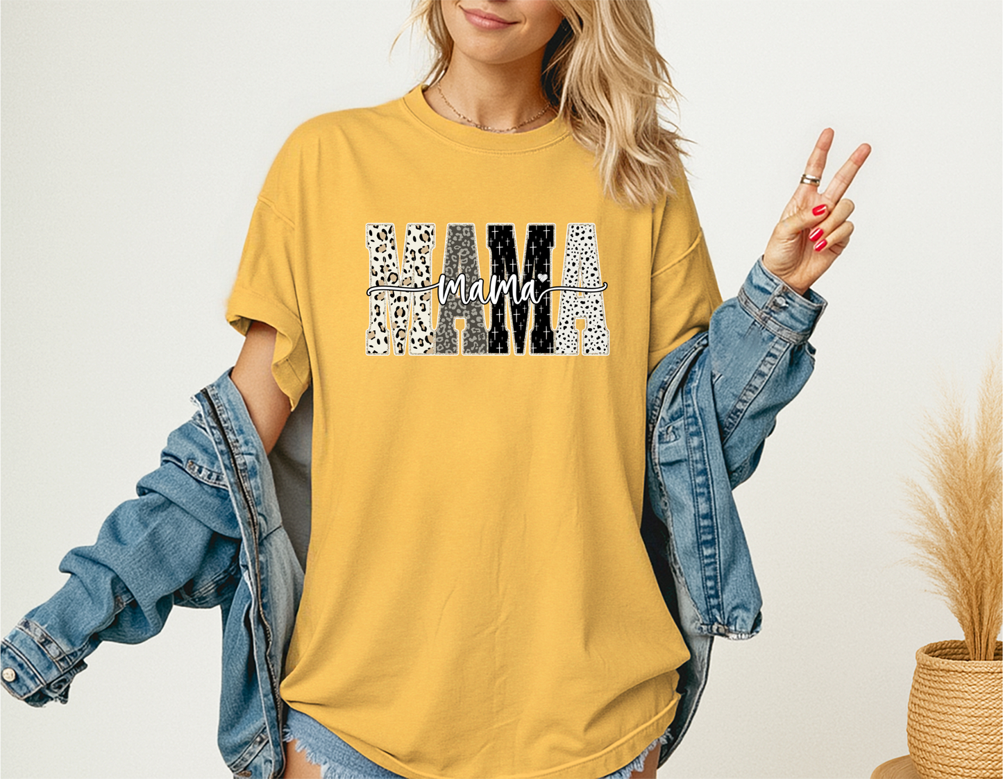 Neutral Animal Print MAMA DTF Transfer | Trendy Boutique Mom Design