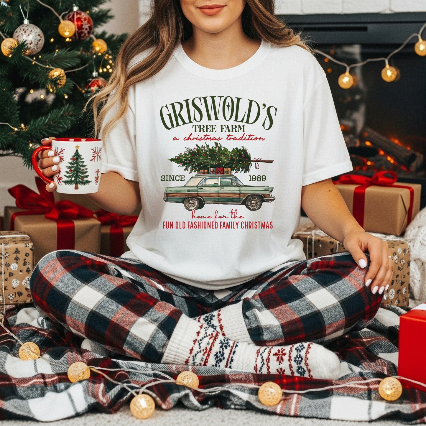 Griswold’s Tree Farm DTF Transfer | Vintage Christmas Car Print | Classic Holiday Family Shirt Design