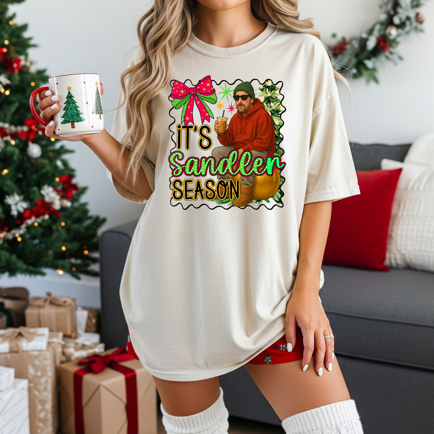 It’s Sandler Season DTF Transfer | Funny Christmas Print | Cozy Holiday Movie Shirt Design