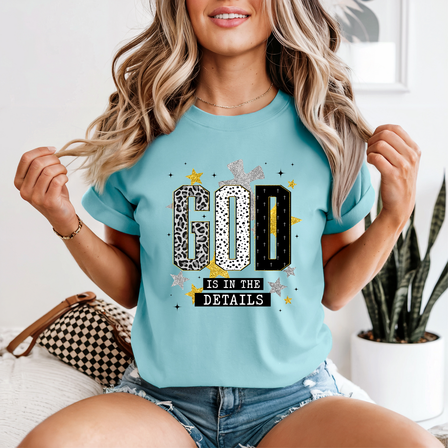 God Is in the Details DTF Transfer – Faith Christian Inspirational Shirt Design (Adult Size)