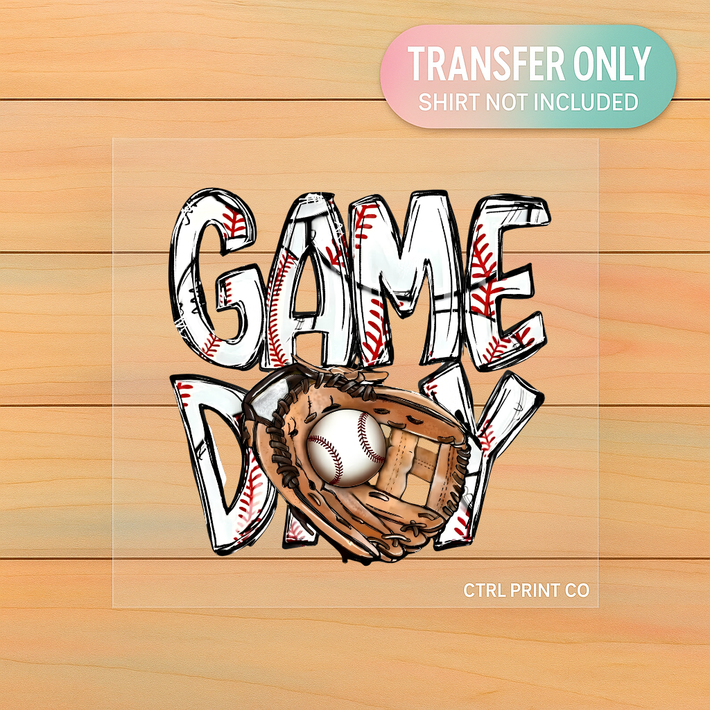 Game Day Baseball Glove | Adult DTF Transfer | Ready to Press